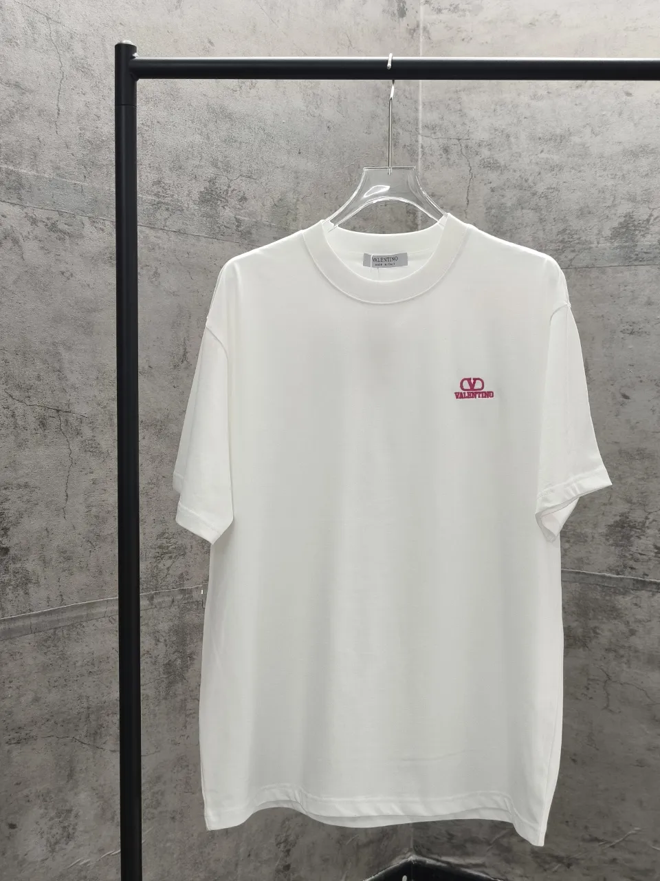P80🌈 VALENTINO* New Arrivallogo T 280 32 Breathable 320g 1.1 ， Os Same Style Versatile Size: S M L XL XXL ：White Black
